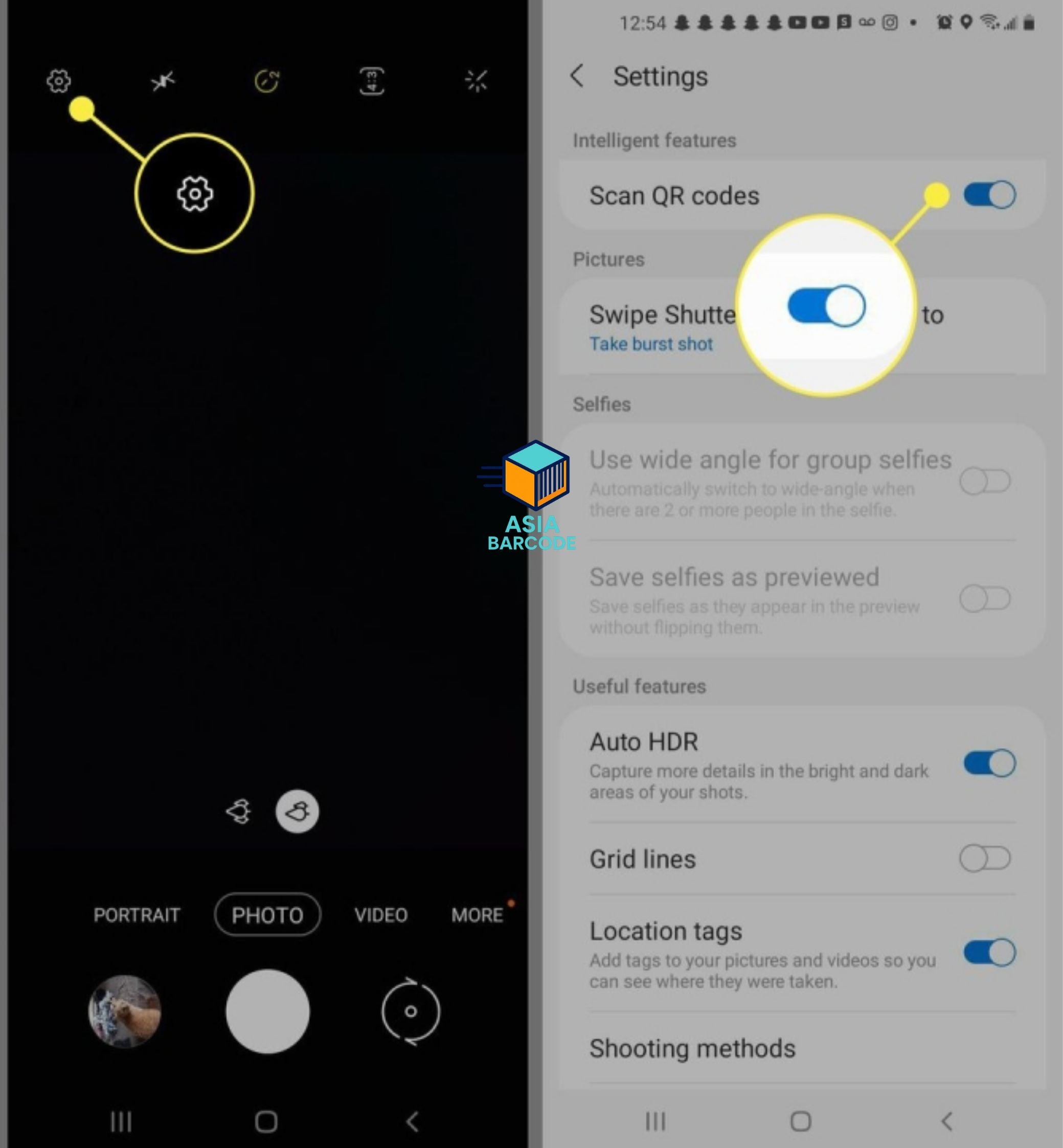 Bật tính năng quét QR trên Samsung