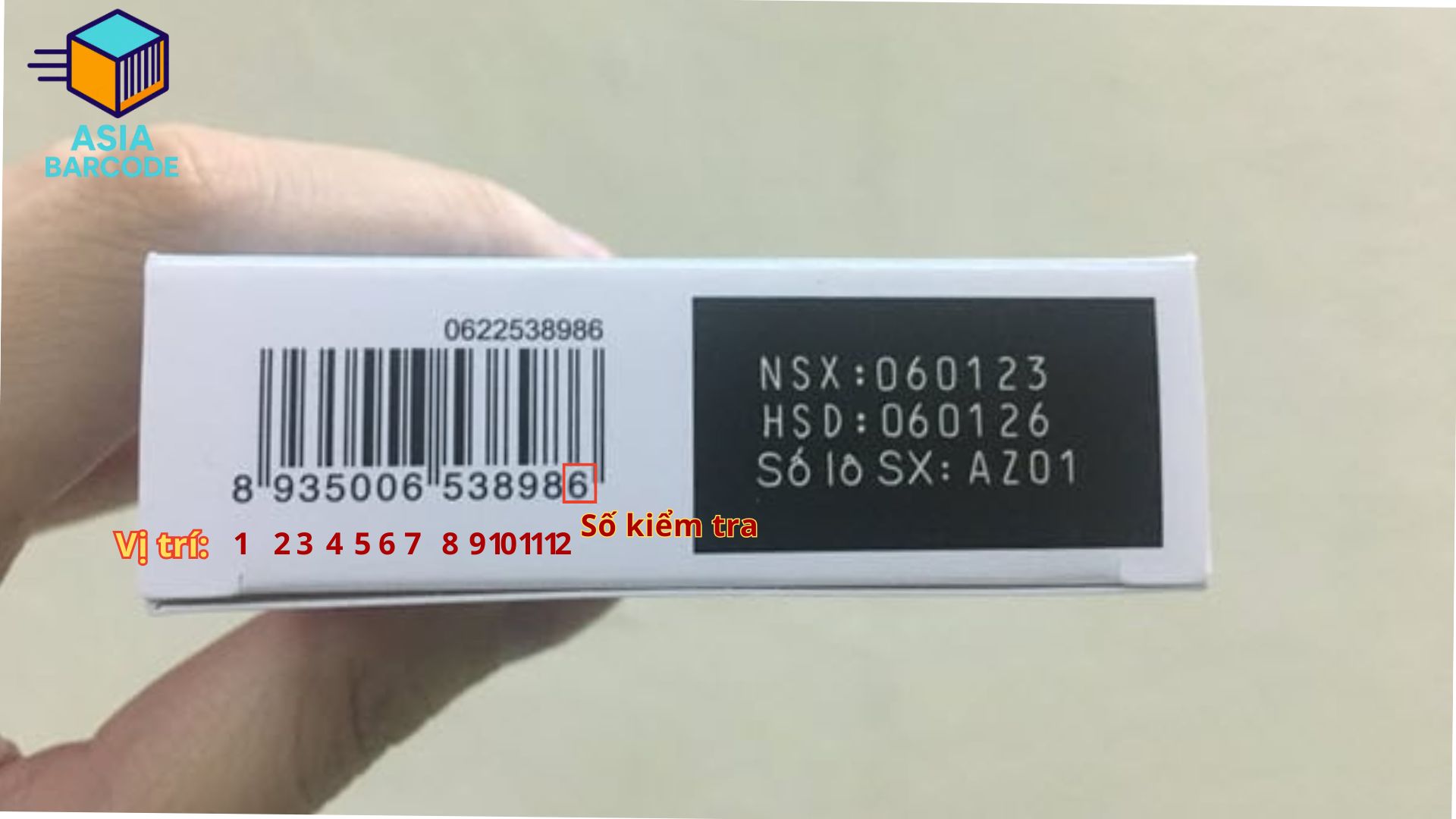 Xác định mã vạch trên hộp giấy