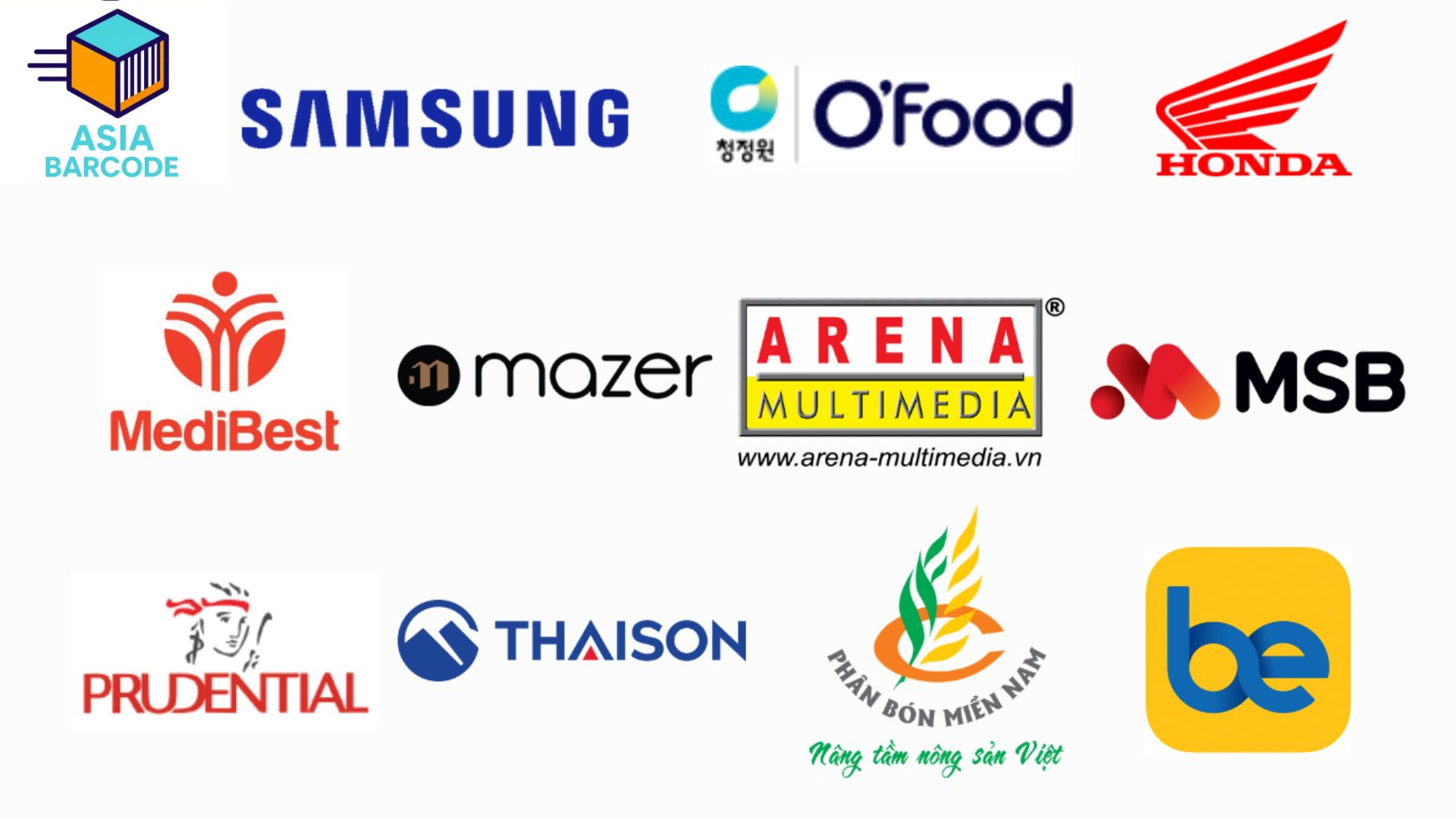 Khách hàng tiêu biểu của AsiaBarcode