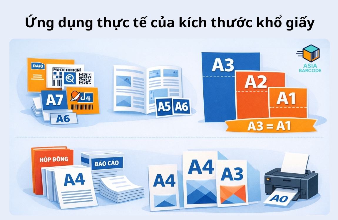 Ứng dụng thực tế của kích thước khổ giấy